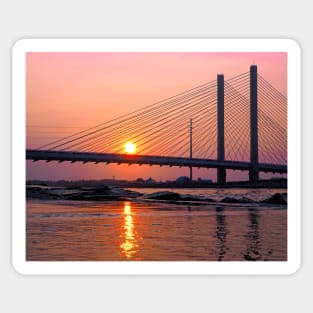 Indian River Bridge Magenta Reflections Sticker